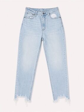 A&F Abercrombie & Fitch Light Wash High-Rise Straight Jeans - Light Blue 0